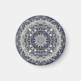 Celestial Kompass Mandala Stjärnmönster Konst Magnet