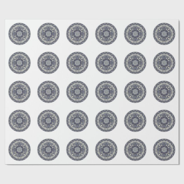 Celestial Kompass Mandala Stjärnmönster Konst Presentpapper (Platt)