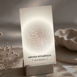 Celestial Konfetti Glow Gold Vertikal Visitkort