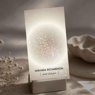 Celestial Konfetti Glow Gold Vertikal Visitkort