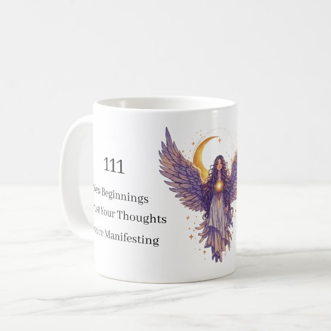 Celestial konst Personlig änglanummer Kaffemugg (Framsida vänster)