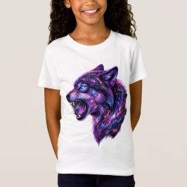 Celestial Kosmisk Galax Varg Ryter Grafik T-Shirt