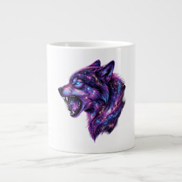 Celestial Kosmisk Galax Varg Ryter Grafik T-Shirt Jumbo Mugg