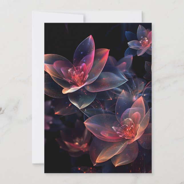 Celestial Kosmisk Lotusblomning Julkort (Framsida)