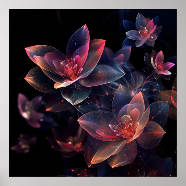 Celestial Kosmisk Lotusblomning Poster (Framsidan)
