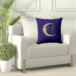 Celestial kvinna måne & stars,boho,elegant guld kudde