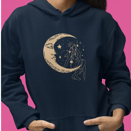 Celestial kvinna måne & stars,boho,elegant guld t shirt