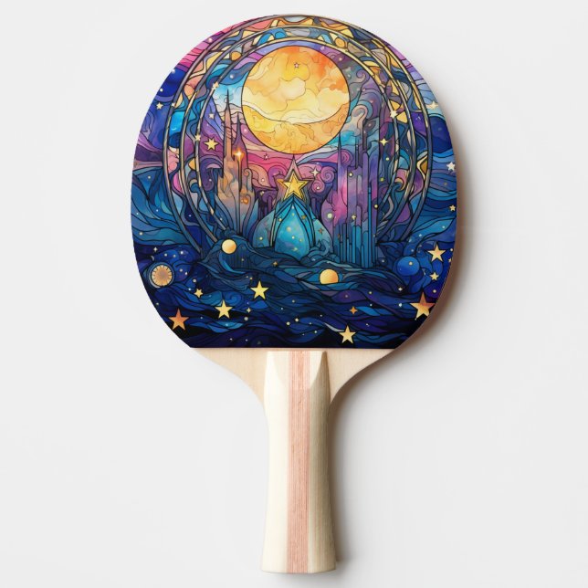 Celestial, lagrad glasmassa Ping Pong Paddle Pingisracket (Framsidan)