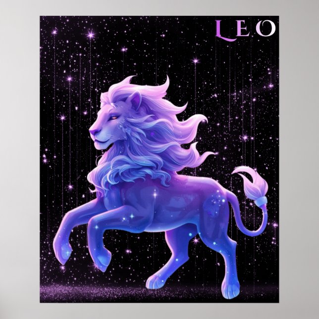 Celestial Leo – Astrologisk konst Poster (Framsidan)