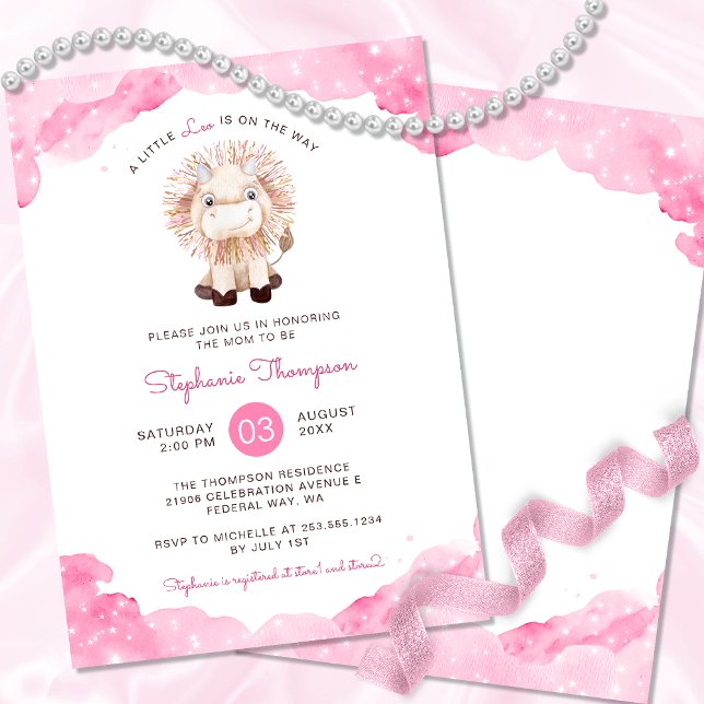Celestial Leo Astrology-skyltfönster Inbjudningar (Celestial Leo Astrology Sign Baby Shower Invitation)