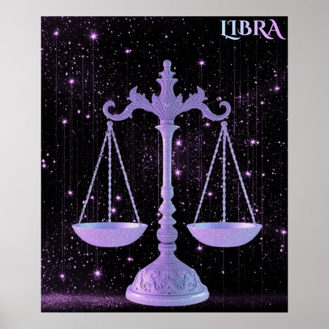 Celestial Libra – Astrology Art Poster (Framsidan)