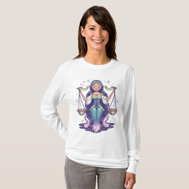 Celestial Libra Balance T Shirt (Hel framsida)