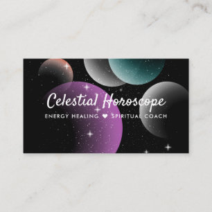 Celestial Lila Galaxy Cluster Space-bubblor Visitkort