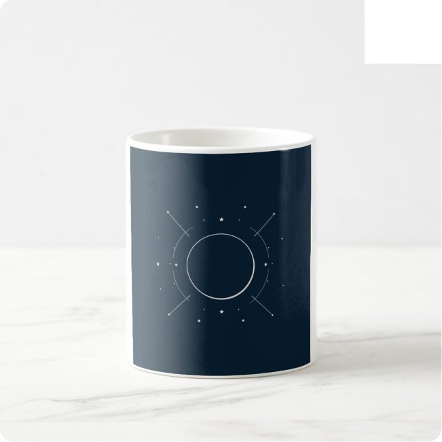 Celestial Line Art Mugg - Marinblå & Silver (Skapare uppladdad)