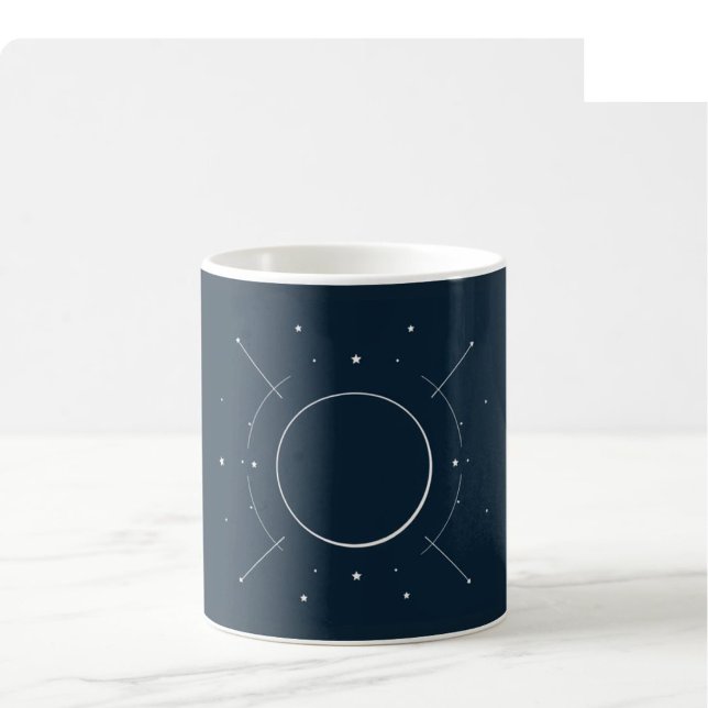 Celestial Line Art Mugg - Marinblå & Silver (Helt  (Skapare uppladdad)