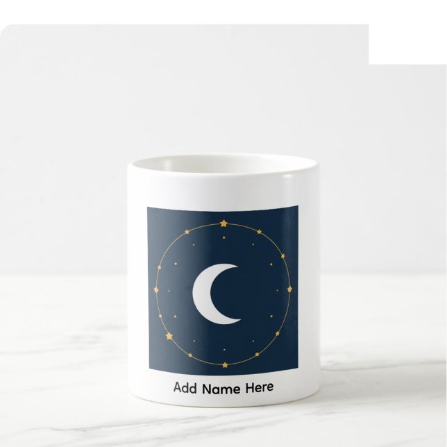 Celestial Linje Konst Anpassad Namn Mugg - Indigo  (Skapare uppladdad)