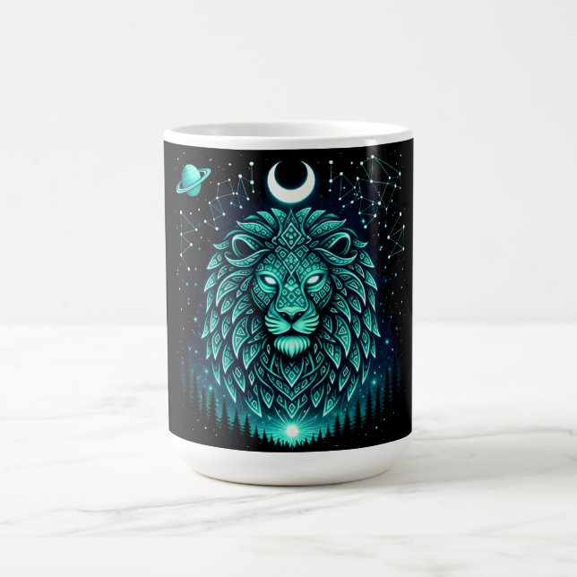 Celestial Lion – Cosmic King Wildlife Galaxy Kaffemugg (Center)
