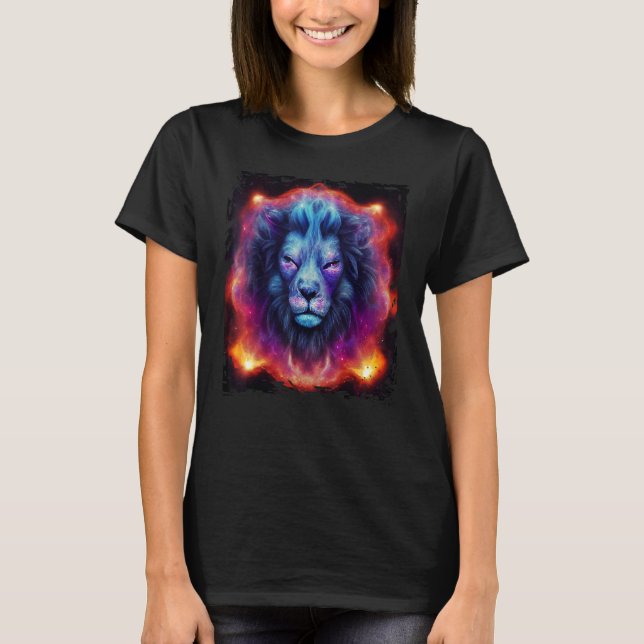 Celestial Lion God In Space Leo Zodiac Universe Ga T Shirt (Framsida)