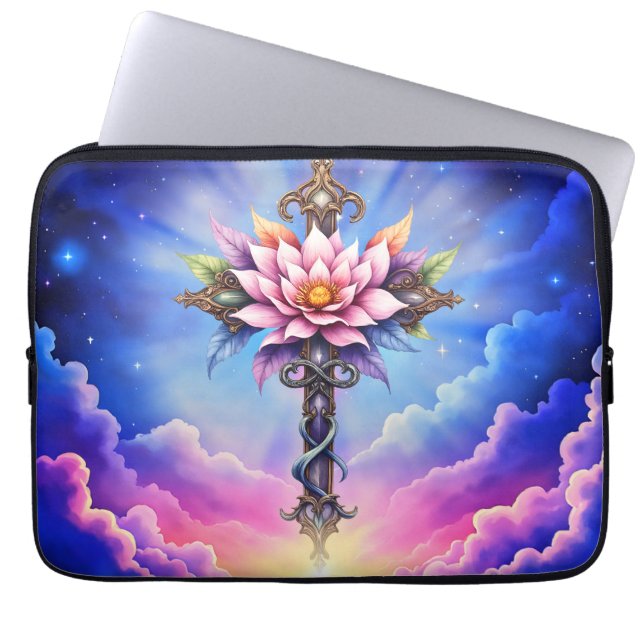 Celestial Lotus Cross  Laptop Fodral (Framsidan)