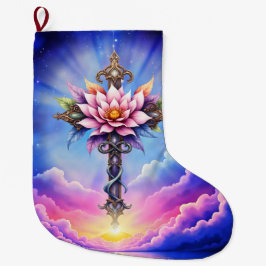 Celestial Lotus Cross Stor Julstrumpa