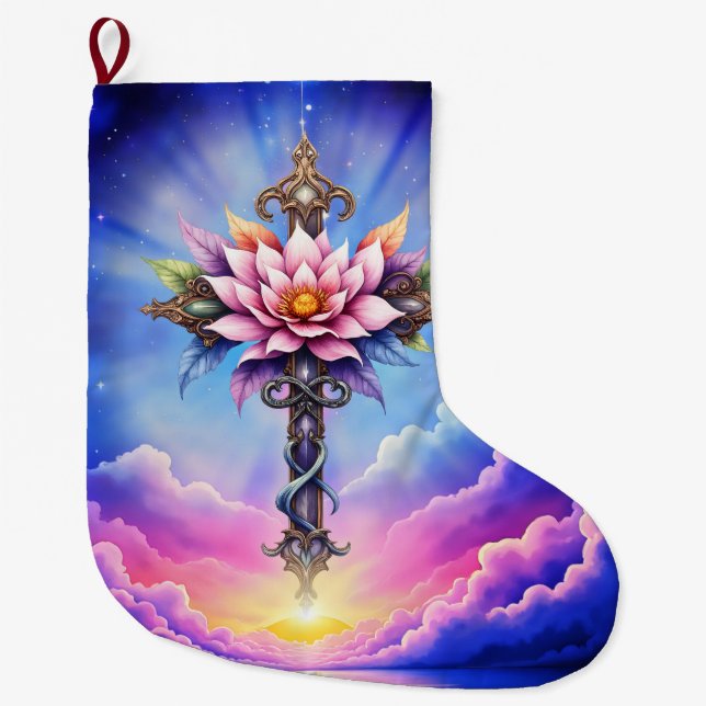 Celestial Lotus Cross  Stor Julstrumpa (Framsidan)
