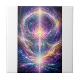 Celestial Lotus Energi – New Age Abstrakt Andlighe Kakelplatta