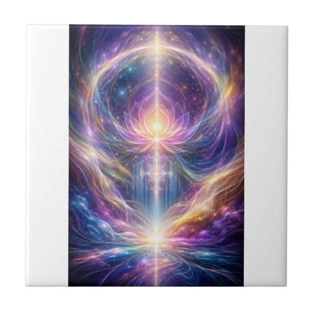 Celestial Lotus Energy – New Age Abstract Spiritua Kakelplatta (Framsidan)