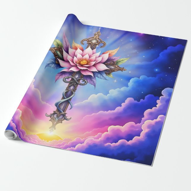 Celestial Lotus-kors  Presentpapper (Utrullad)