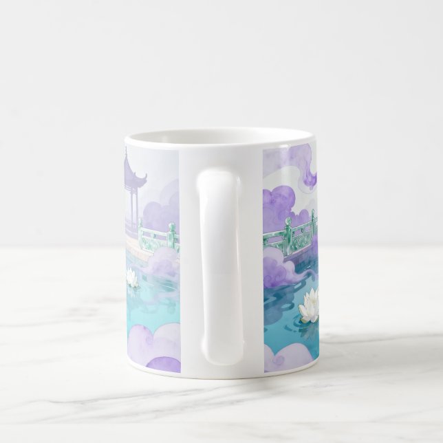 Celestial Lotus Lake Fantasy Mug Kaffemugg (Handtag)