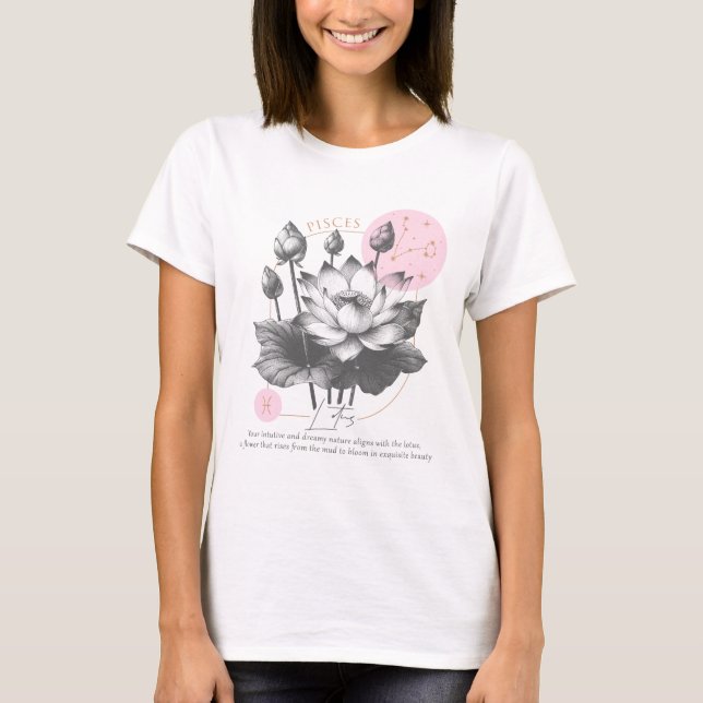 Celestial Lotus' Pisces T Shirt (Framsida)