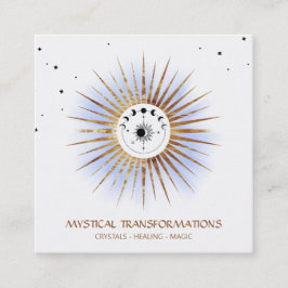 *~* Celestial Luna Lunar Måne Magic Boho Light Fyrkantigt Visitkort