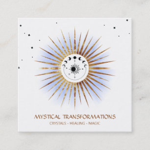 *~* Celestial Luna Lunar Måne Magic Boho Light Fyrkantigt Visitkort