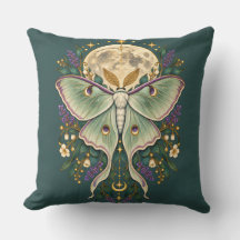 Celestial Luna Moth Moon Djup Teal Botanisk