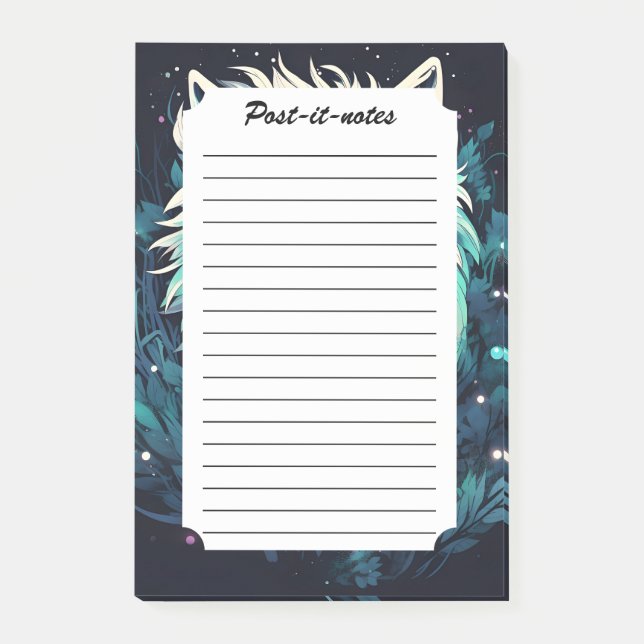 Celestial Lunar Vild Varg Post-it Block (Framsida)