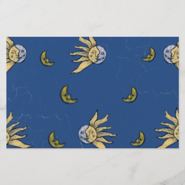 Celestial Magi Blå Whimsigoth Himmel Brevpapper (Framsida)