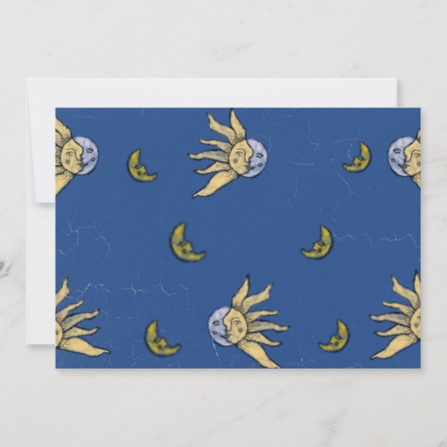 Celestial Magi Blå Whimsigoth Himmel Inbjudningar (Framsida)