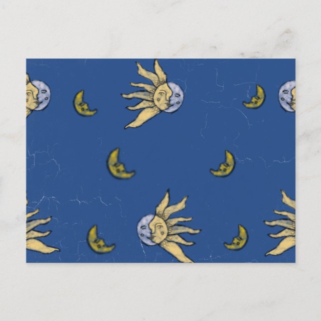 Celestial Magi Blå Whimsigoth Himmel Vykort (Framsida)