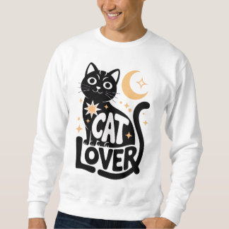 Celestial Magi Svart Katt Älskare Design Lång Ärmad Tröja