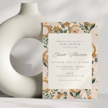 Celestial månadsblomma Boho Neutral Baby Shower