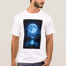 Celestial månbelyst skogsreflektion Estetik T Shirt