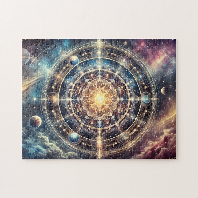 Celestial Mandala Astrology Cosmic Zodiac Magic Pussel (Horisontell)