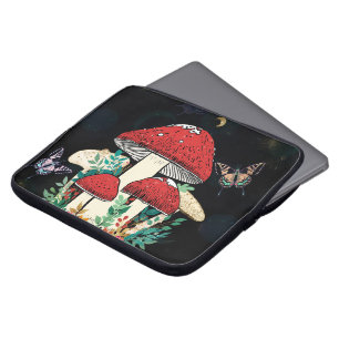 Celestial Måne Boho Magic Mushroom Laptop Fodral