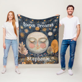 Celestial Måne eget namn Söt Dreams Kids Cute Fleecefilt
