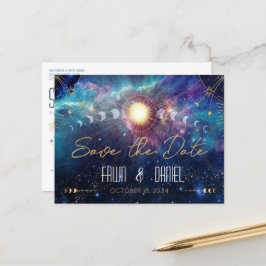 Celestial Måne-fasen Spara vykortet för datum Vykort