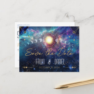 Celestial Måne-fasen Spara vykortet för datum Vykort
