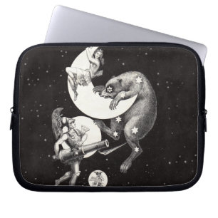 Celestial Måne Himlar Universe God Nattbelysning Laptop Fodral