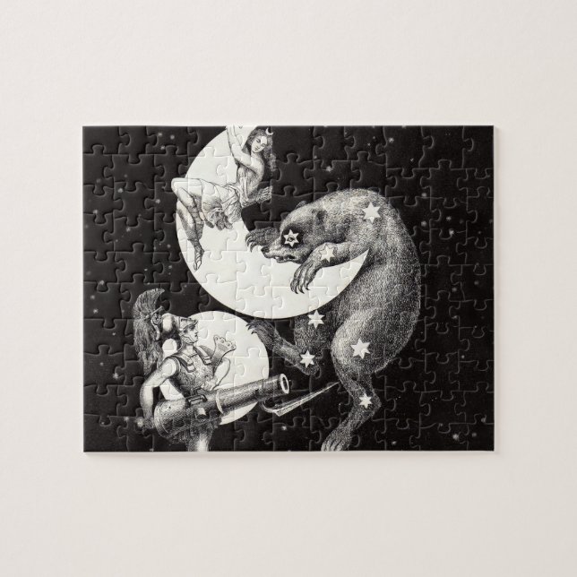 Celestial Måne Himlar Universe God Nattbelysning Pussel (Horisontell)