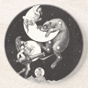 Celestial Måne Himlar Universe God Nattbelysning Underlägg