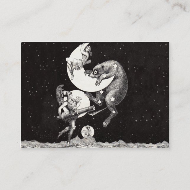 Celestial Måne Himlar Universe God Nattbelysning Visitkort (Baksida)