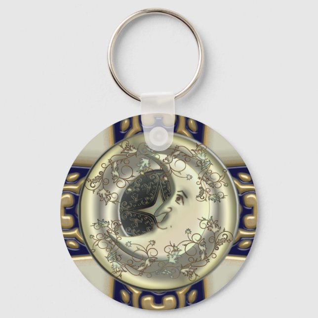 Celestial Måne Keychain Nyckelring (Framsida)